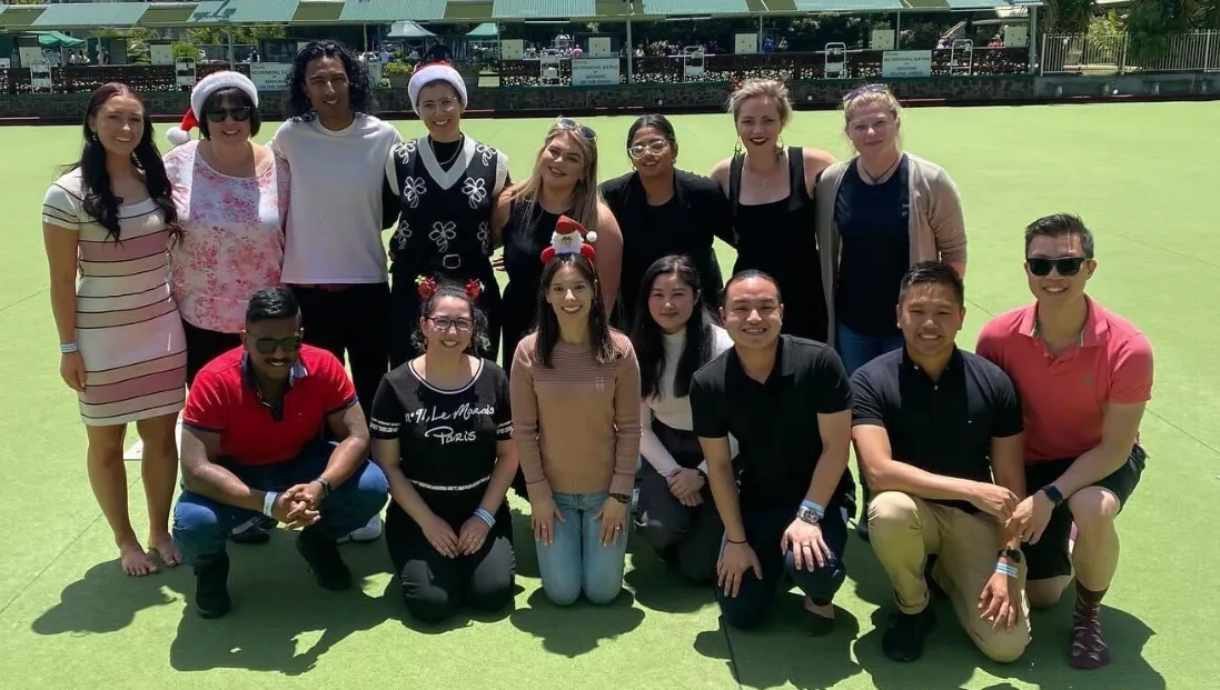 The MMP team together at a social event