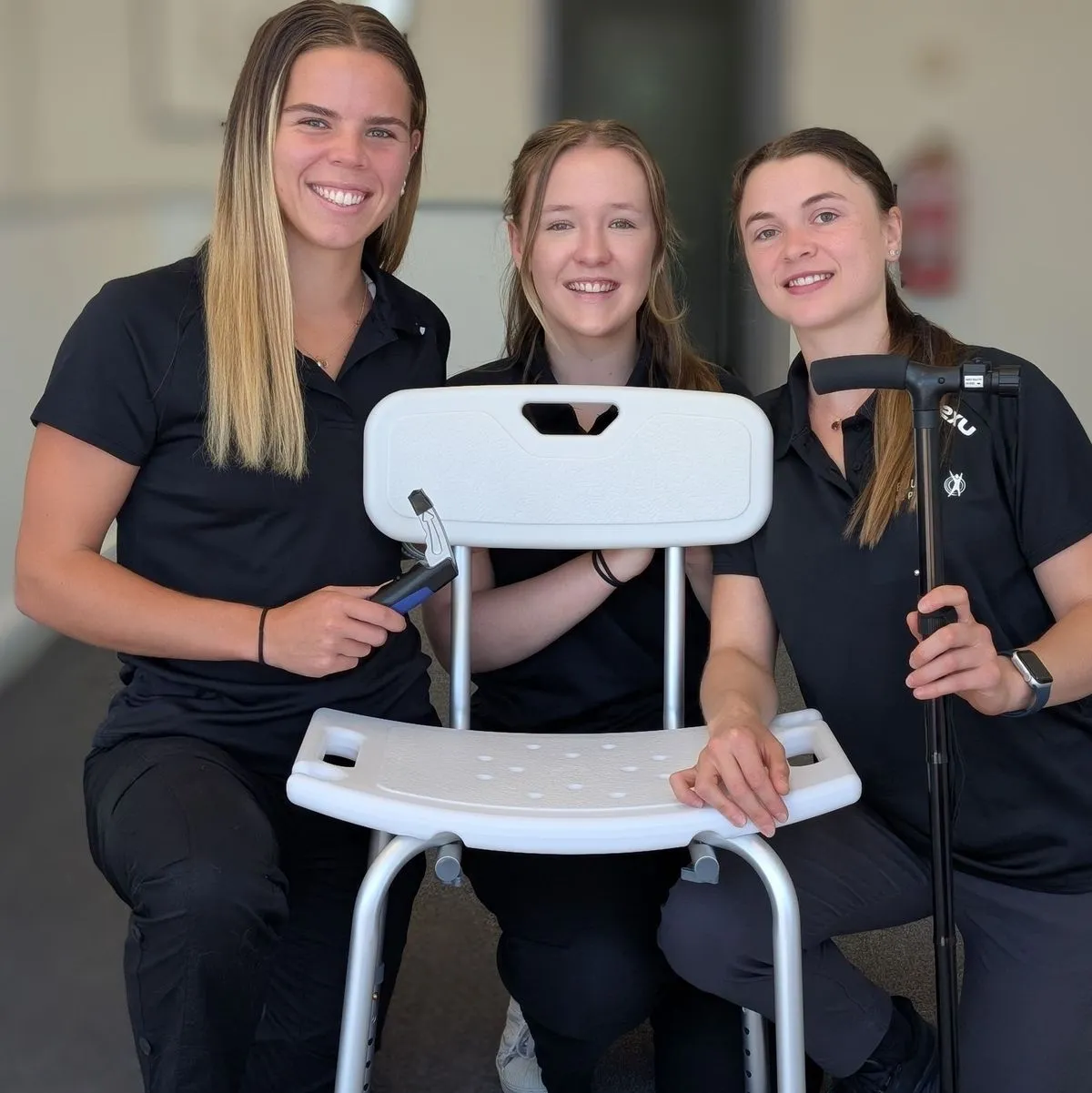 Occupational therapists with assistive equipment
